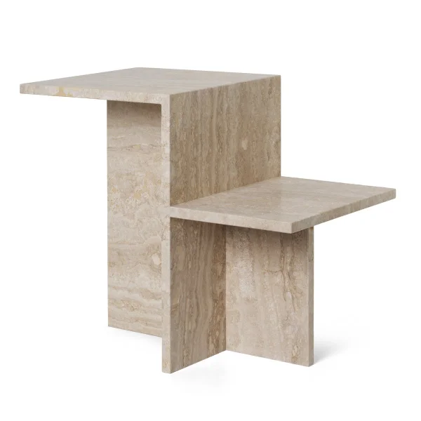 ferm LIVING Table d'appoint Distinct 59,5x35x50 cm Travertine