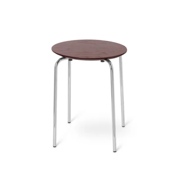 ferm LIVING Tabouret Herman Red brown, structure chromée