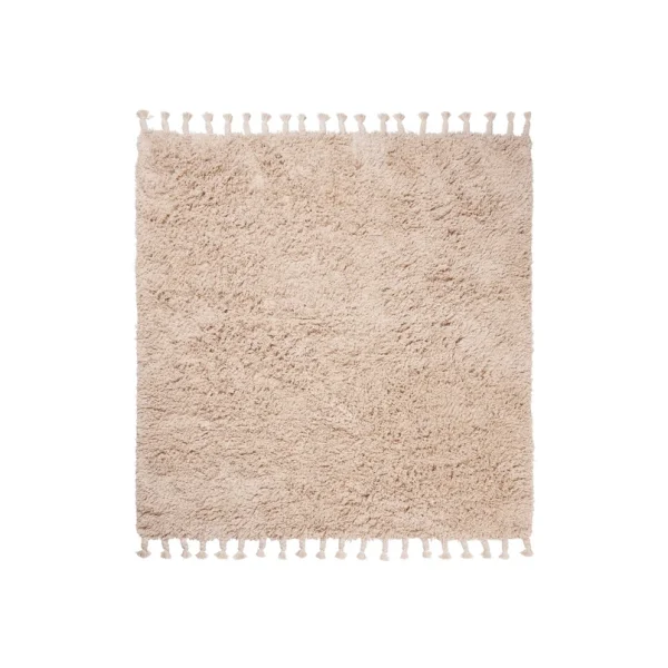 ferm LIVING - Tapis à poils longs Amass, 140 x 140 cm, crème