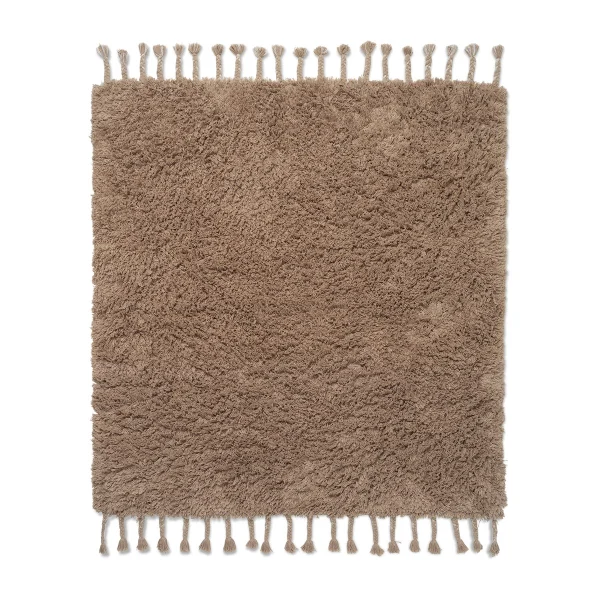 ferm LIVING Tapis à poils longs Amass 140x140 cm White Pepper