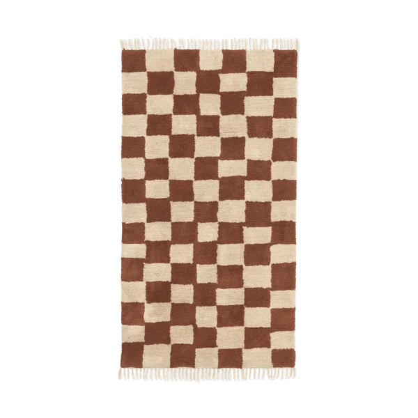 ferm LIVING Tapis en coton Mara 80x150 cm Sable chaud rouillé