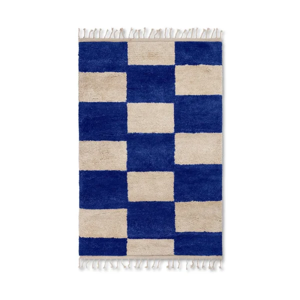 ferm LIVING Tapis Mara bright blue/offwhite, l, 120x180 cm