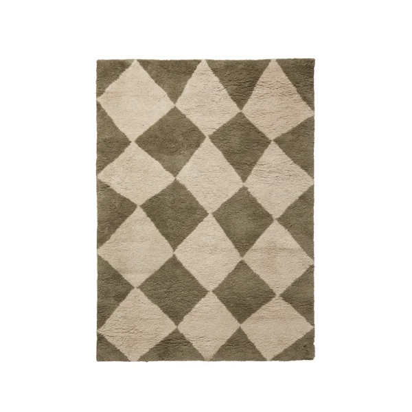 ferm LIVING - Tapis Tilt, vert orme, laine, 140 x 200 cm