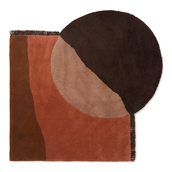 ferm LIVING Tapis View 140x180 cm Marron-rouge