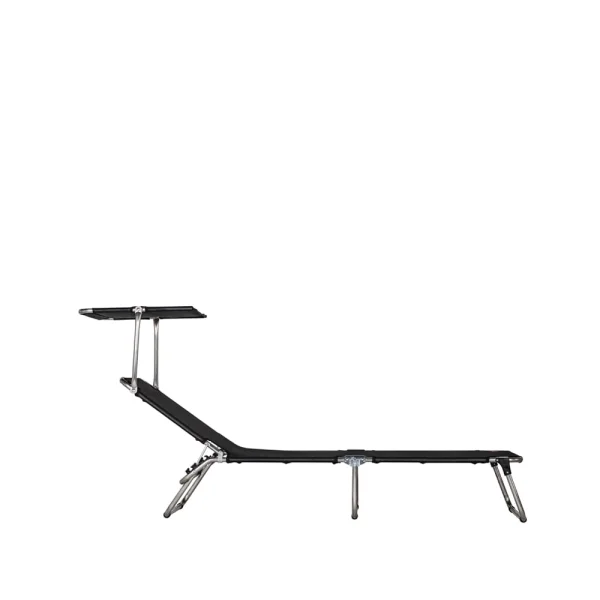 Fiam Chaise longue Amigo Top Toile textaline black-support en aluminium-auvent solaire