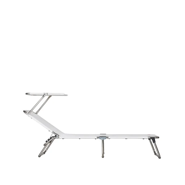Fiam Chaise longue Amigo Top Toile textaline white-support en aluminium-auvent