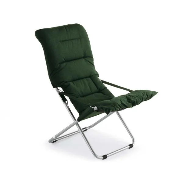 Fiam Chaise longue Fiesta Soft Tissu dark green-support en aluminium