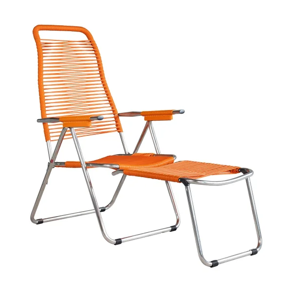 Fiam Chaise longue Spaghetti avec repose-pieds Orange
