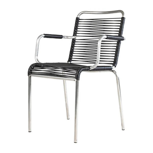 Fiam Fauteuil Mya aluminium Black