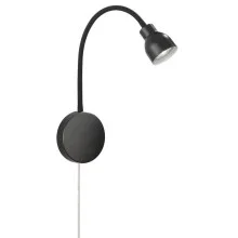 Fischer & Honsel Kevin - applique murale avec interrupteur - Ø 10 x 35 cm - noir