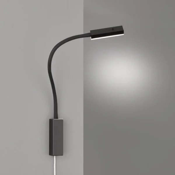 Fischer & Honsel Raik - applique murale avec contrôle gestuel - 4 x 4 x 57 cm - 5W LED inclus - noir mat
