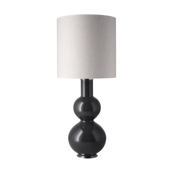 Flavia Lamps Lampe de table Augusta, base grise Babel Beige M