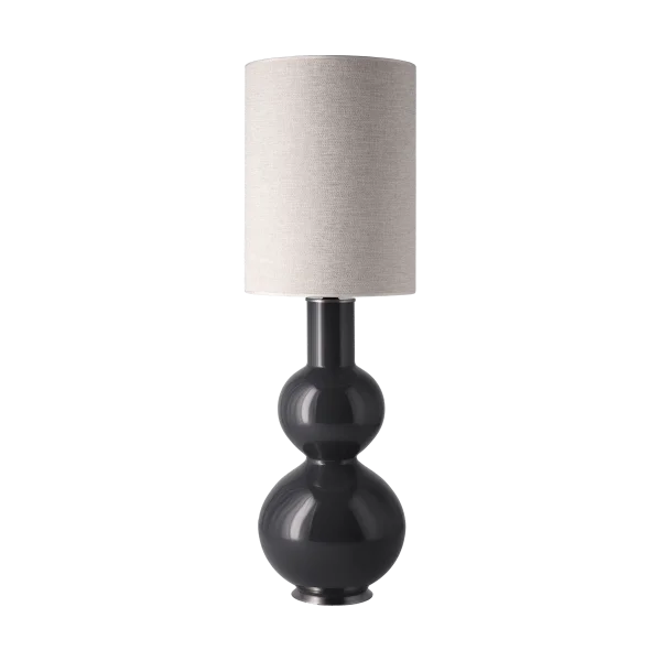 Flavia Lamps Lampe de table Augusta, base grise London Beige L