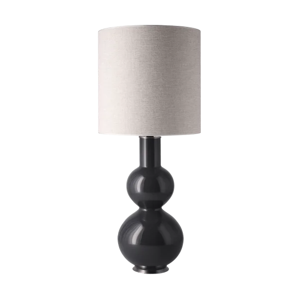 Flavia Lamps Lampe de table Augusta, base grise London Beige M