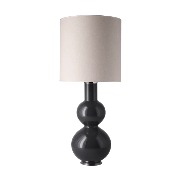 Flavia Lamps Lampe de table Augusta, base grise Milano Tostado M