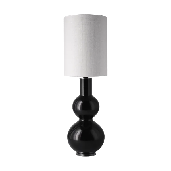 Flavia Lamps Lampe de table Augusta, base noire Babel Beige L