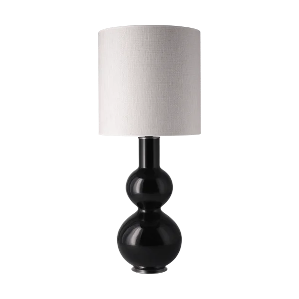 Flavia Lamps Lampe de table Augusta, base noire Babel Beige M