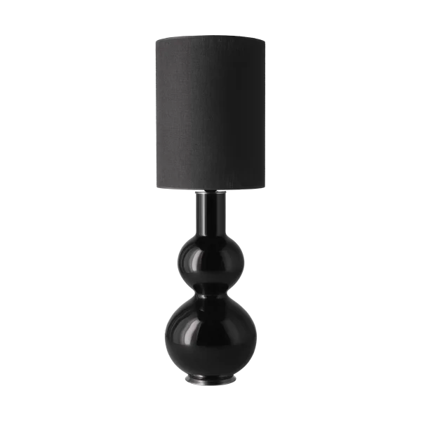 Flavia Lamps Lampe de table Augusta, base noire Lino Negro L