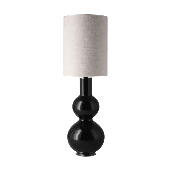 Flavia Lamps Lampe de table Augusta, base noire London Beige L