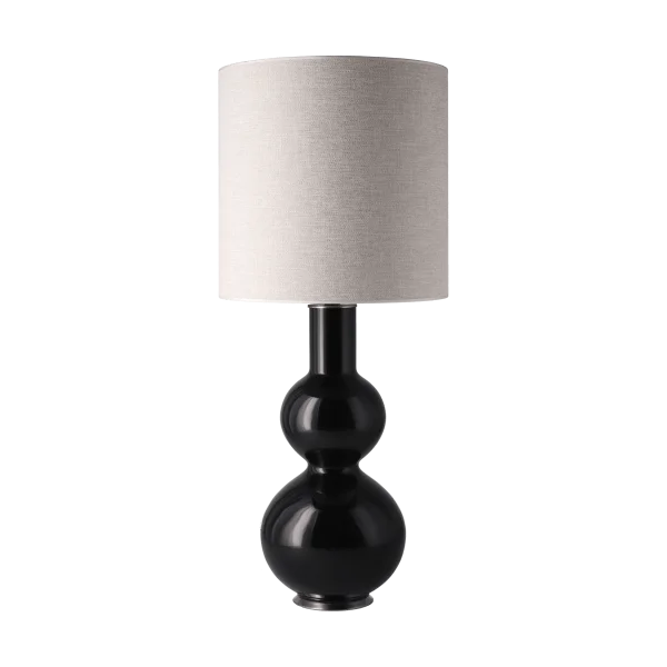 Flavia Lamps Lampe de table Augusta, base noire London Beige M