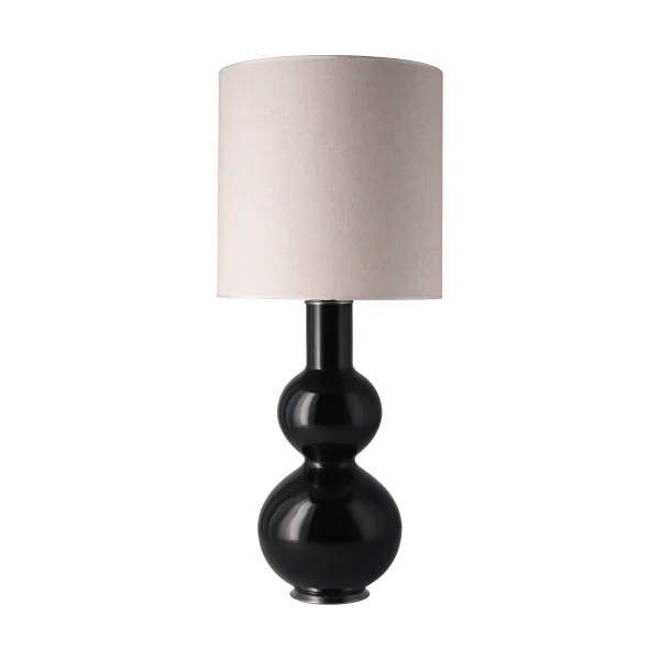 Flavia Lamps Lampe de table Augusta, base noire Milano Tostado M