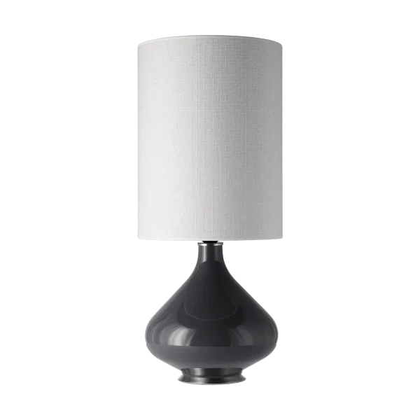 Flavia Lamps Lampe de table Flavia, base grise Babel Beige L