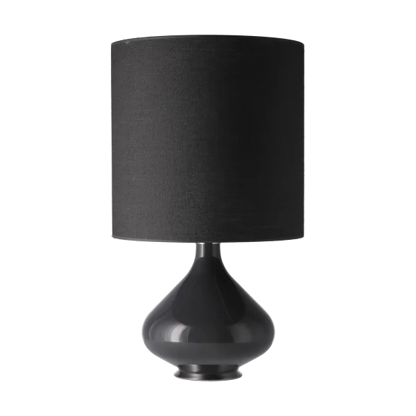 Flavia Lamps Lampe de table Flavia, base grise Lino Negro M