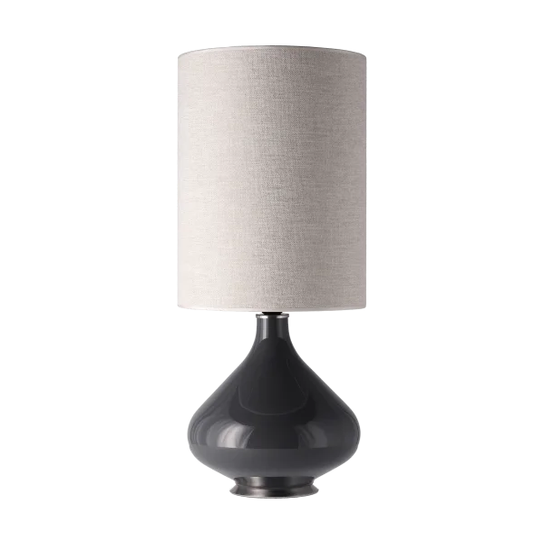 Flavia Lamps Lampe de table Flavia, base grise London Beige L