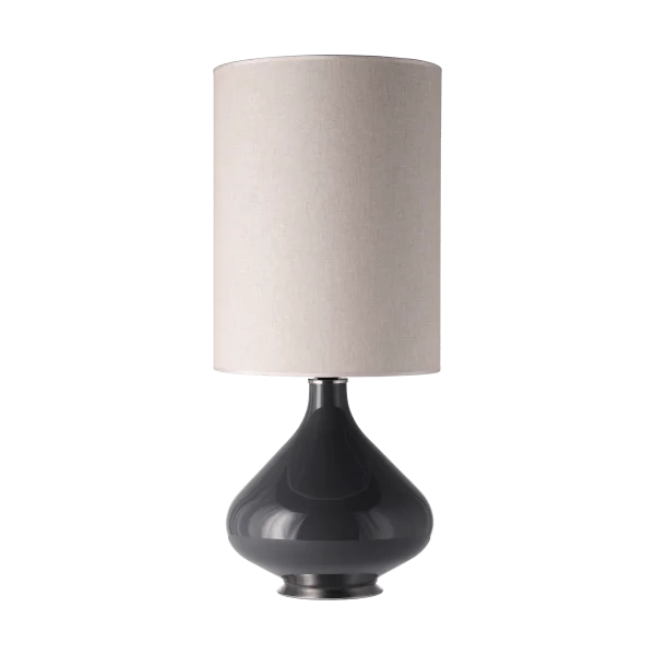 Flavia Lamps Lampe de table Flavia, base grise Milano Tostado L