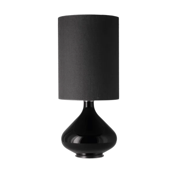 Flavia Lamps Lampe de table Flavia, base noire Lino Negro L