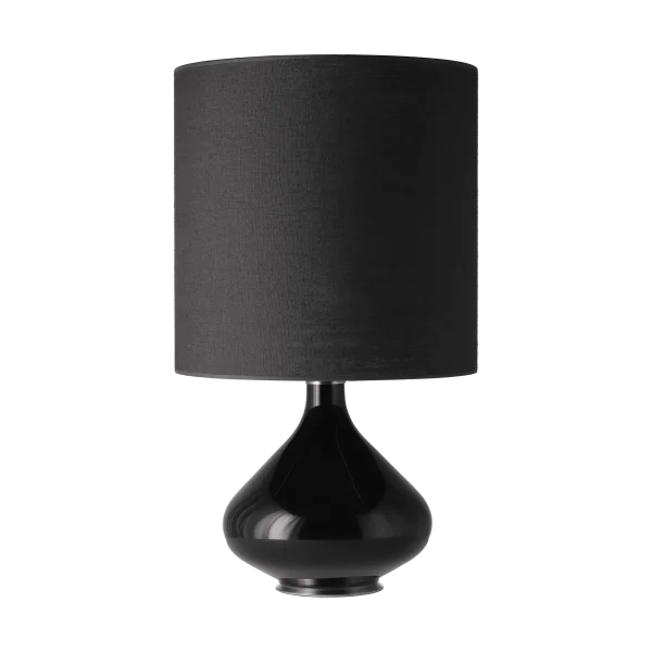 Flavia Lamps Lampe de table Flavia, base noire Lino Negro M