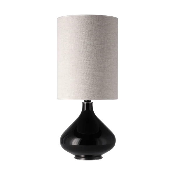 Flavia Lamps Lampe de table Flavia, base noire London Beige L