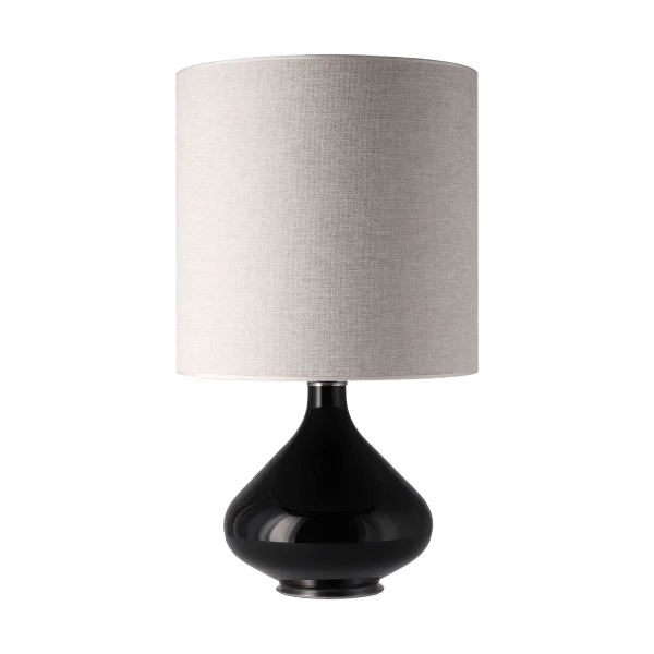 Flavia Lamps Lampe de table Flavia, base noire London Beige M