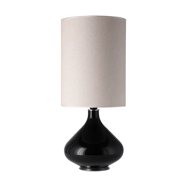 Flavia Lamps Lampe de table Flavia, base noire Milano Tostado L