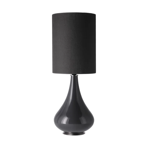 Flavia Lamps Lampe de table Renata, base grise Lino Negro L