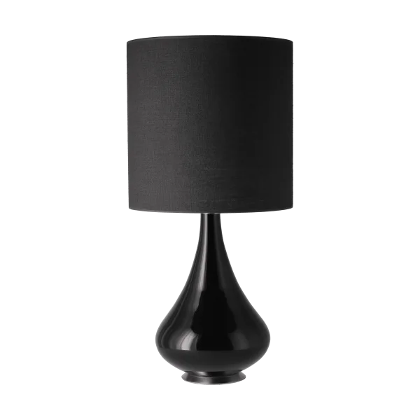 Flavia Lamps Lampe de table Renata, base noire Lino Negro M