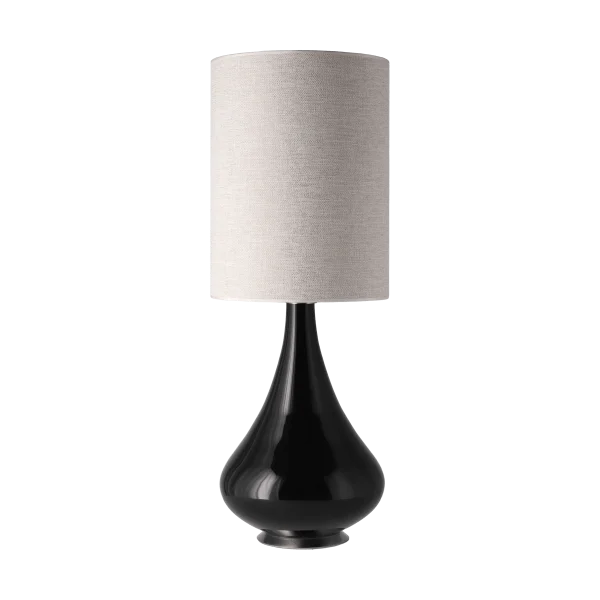 Flavia Lamps Lampe de table Renata, base noire London Beige L