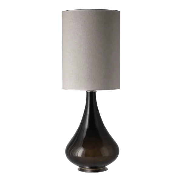 Flavia Lamps Lampe de table Renata, base noire Milano Tostado L