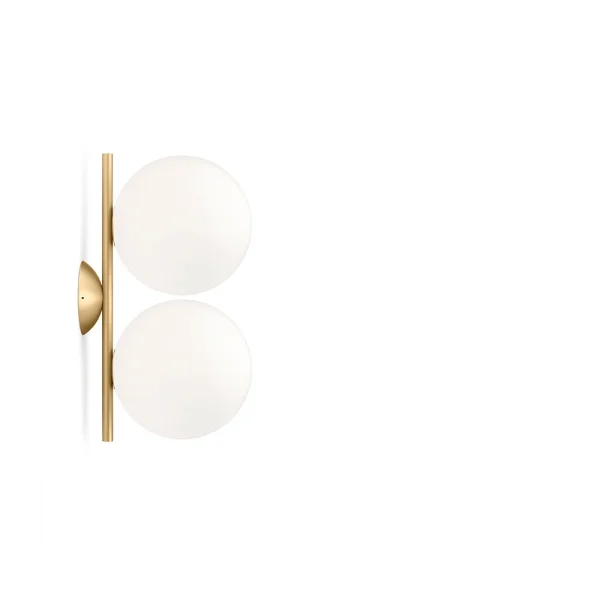 Flos Applique murale IC lights C/W1 Double Laiton brossé-opale