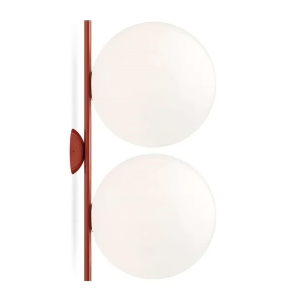 FLOS - IC C/W2 Double Plafonnier/Applique Murale Burgundy