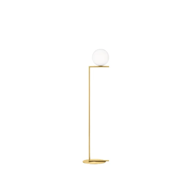 Flos Lampadaire IC lights F1 Laiton brossé-opale