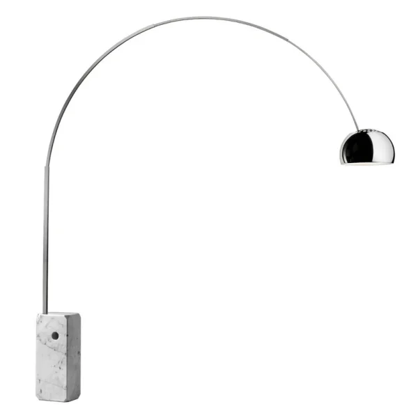 FLOS - Lampadaire LED Arco, chrome, hauteur 240 cm