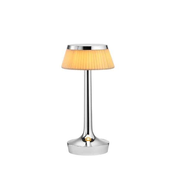 Flos Lampe de table Bon Jour Unplugged Chrome-fabric