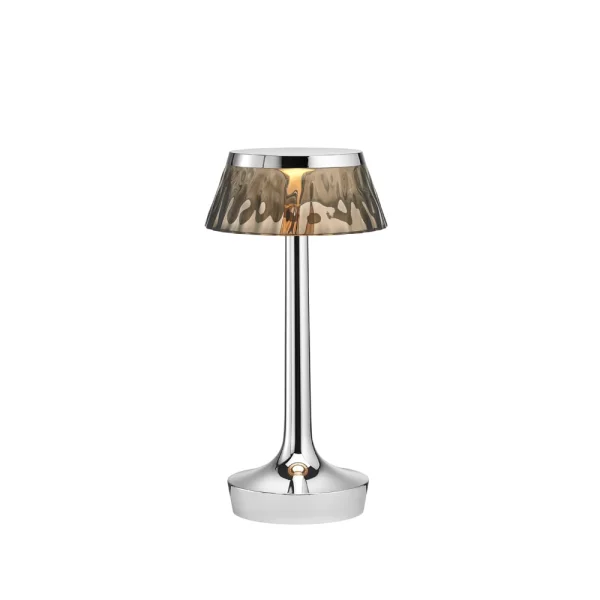 Flos Lampe de table Bon Jour Unplugged Chrome-fumée
