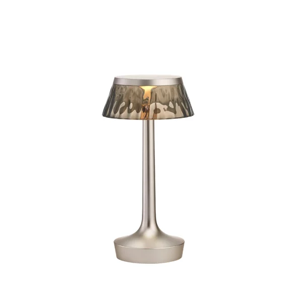 Flos Lampe de table Bon Jour Unplugged Matt chrome-fumée
