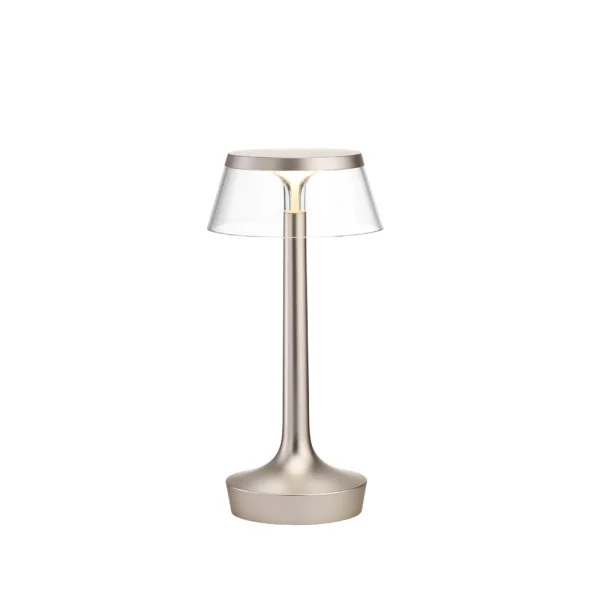 Flos Lampe de table Bon Jour Unplugged Matt chrome-transparent