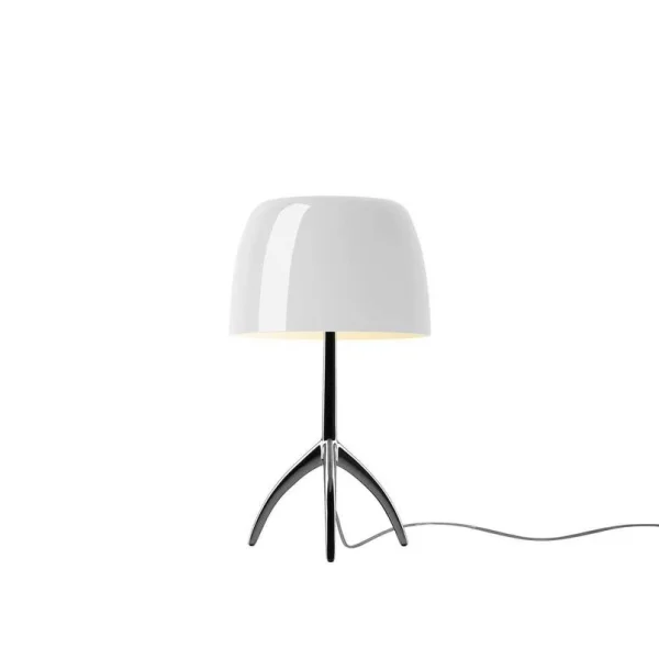 Foscarini - Lampe à poser Lumiere Piccola, chrome/blanc, 35 cm