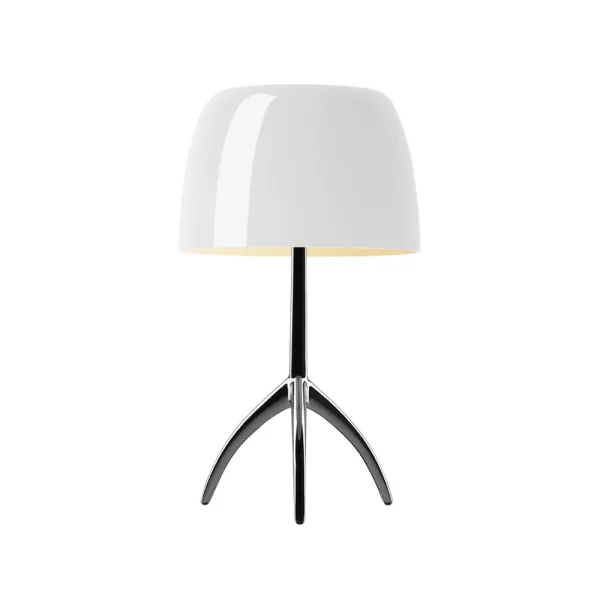 Foscarini Lampe de table Lumiere Grande Dimbar blanc, chrome noir