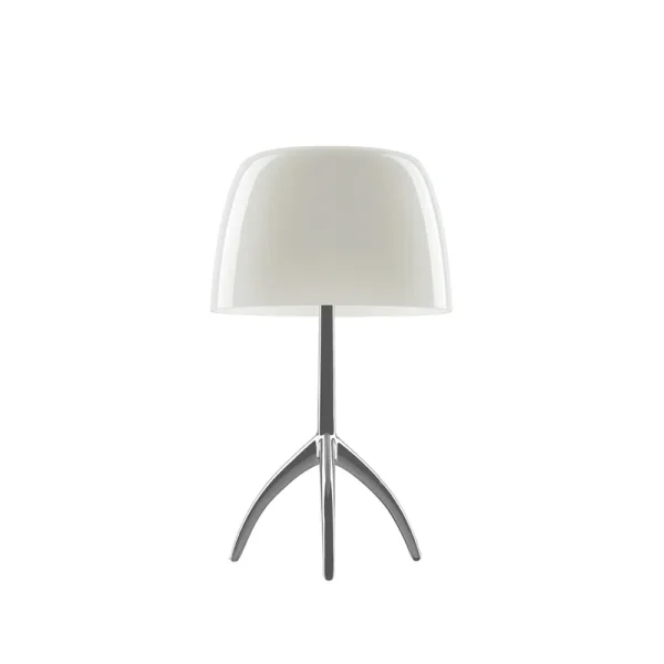 Foscarini Lampe de table Lumiere Piccola Dimbar Abat-jour blanc chaud-pied en aluminium