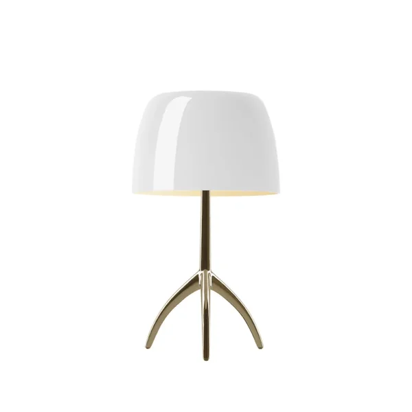 Foscarini Lampe de table Lumiere Piccola Dimbar Abat-jour blanc-pied couleur champagne